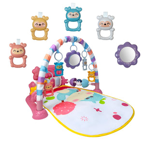 Baby Gym Play Mat, Activity Center with Music and Light for Infant, Pink
