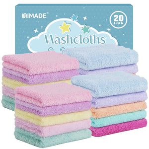 Baby Washcloths, Super Soft Microfiber Coral Fleece Wash Cloths