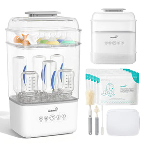 Grownsy Space Saving Baby Bottle Sterilizer and Dryer with Travel Set