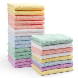 HOMEXCEL Baby Washcloths 24 Pack Microfiber Coral Fleece Soft Wash Cloths