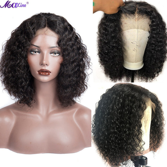 Curly human hair lace frontal wig