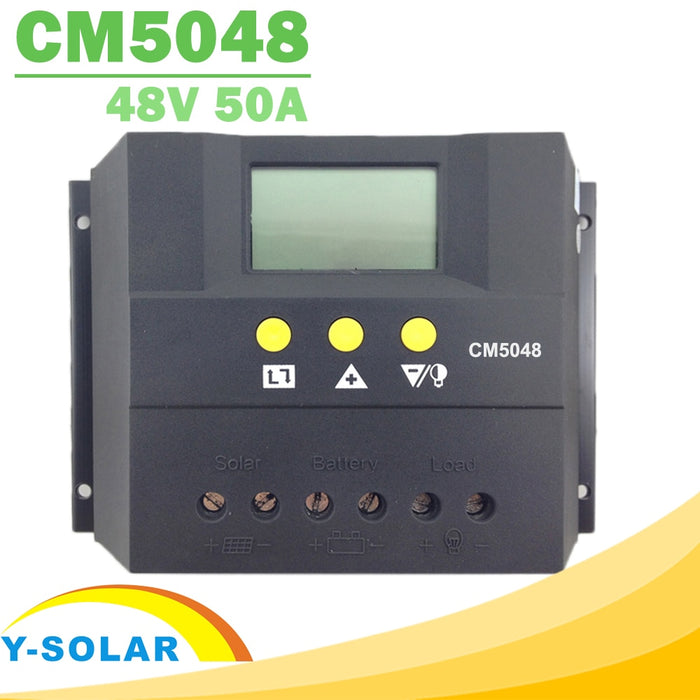 PWM 50A Solar Charge Controller 12V 24V 48V Solar Battery Charger Regulator LCD Display Charging for Lighting DC12V 24V / DC48V