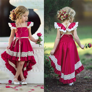 pudcoco Toddler Kids Girl Ruffle Lace Dress Sleevelss Party dress Pageant Dress baby girl Sleeveless Pageant Party 2018 dress